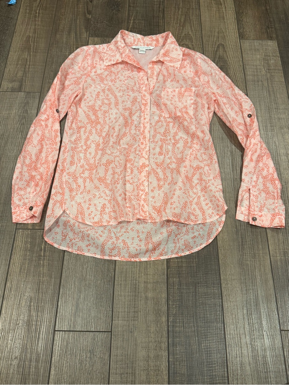 DVF Diane Von Furstenberg Long Sleeve Silk Cotton Blouse Size 2
